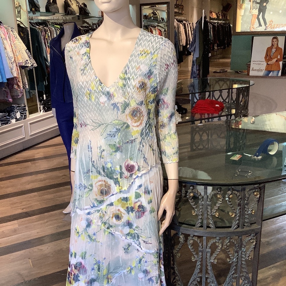 Barcelino fabulous everything dress.  Soft layers of fabulous print